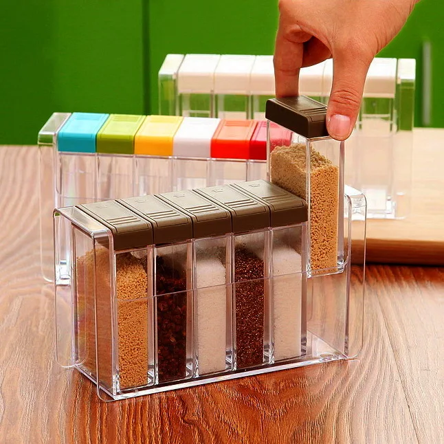 

Combined seasoning box / Camping portable integrated barbecue picnic / mobile kitchen Liuwei seasoning bottle