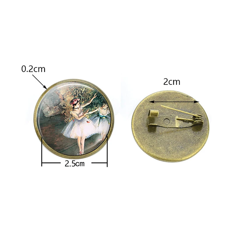 Медная брошь Gustav Klimt Art 25 мм стеклянный кабошон булавка Alphonse Fly украшения для