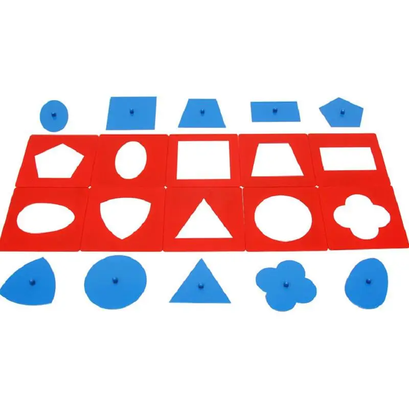 

Baby Toys Montessori Materials Professional Quality Metal Insets Set/10 Early Childhood Education Preschool Geometrical Shapes