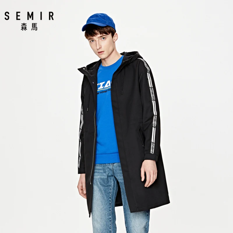 Тренчкот SEMIR Мужской Свободного Покроя трендовая ветровка средней длины с