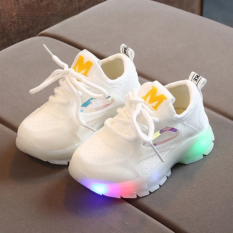 

Высококачественные детские дышащие светящиеся повседневные туфли, Детские светящиеся кроссовки, Нескользящие кроссовки для мальчиков и д...
