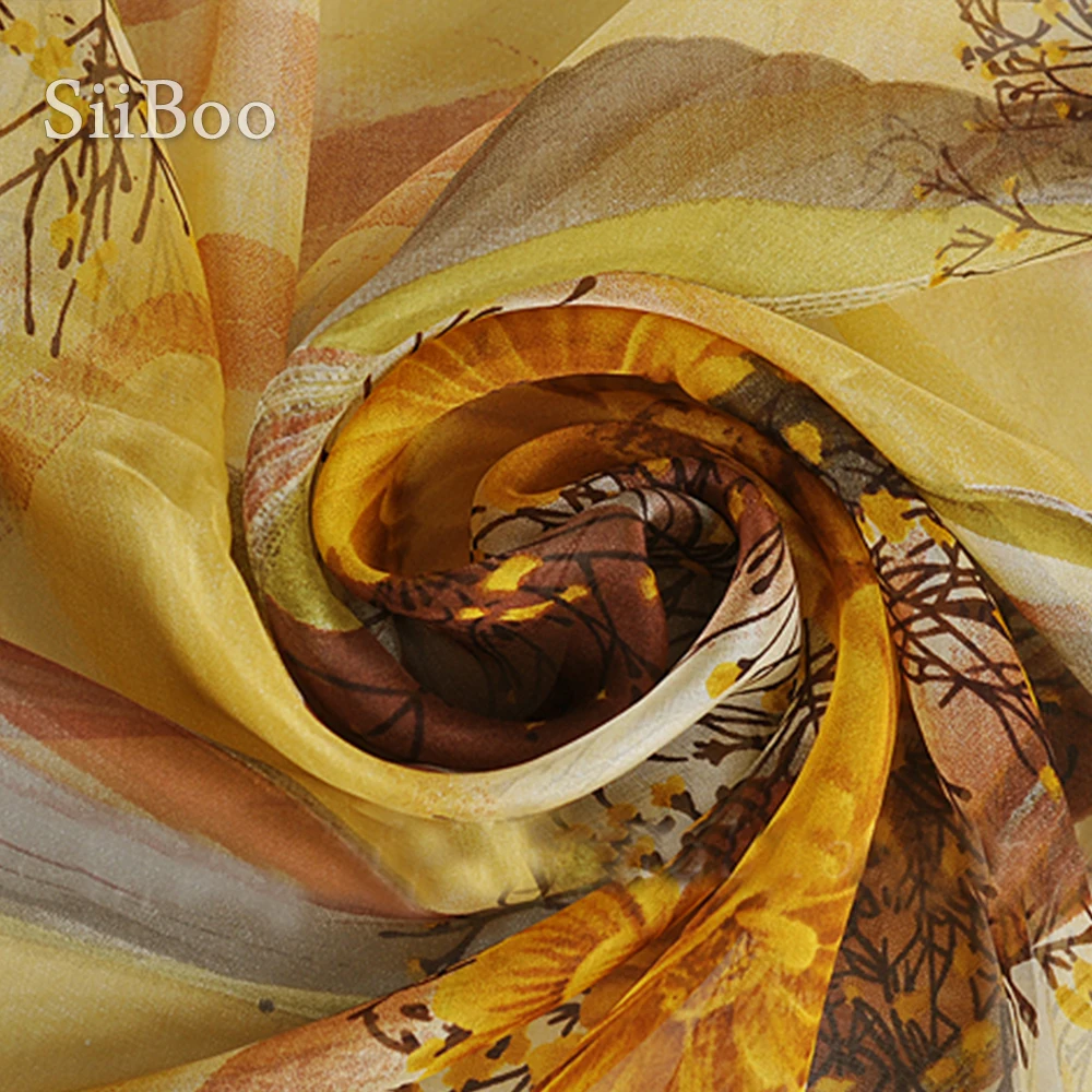 Французская элегантная Хризантема с цветочным принтом дышащая 100% натуральный