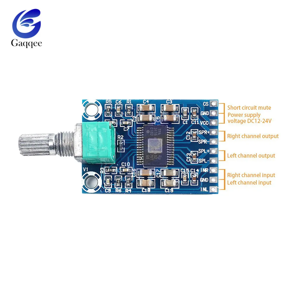 TPA3116 D2 модуль усилителя 2X50W плата цифрового стерео аудио DC 12 24V w/потенциометр с