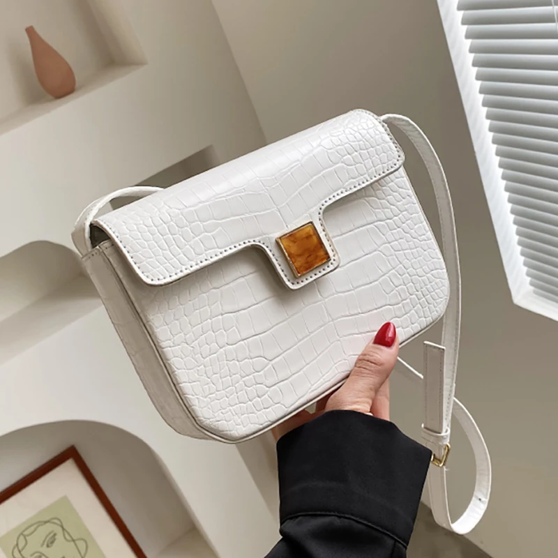 

Solid Color High Quality Leather Crossbody Bags for Women 2021 New Women's Designer Shoulder Small Square Bag Sac Epaule