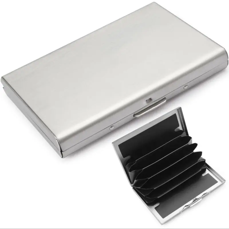 Чехол из нержавеющей стали с защитой от сканирования тонкий кошелек блокировкой