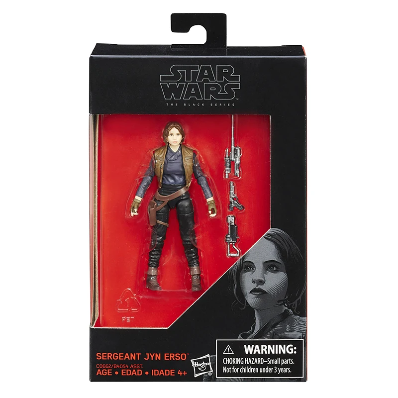 

Hasbro 3,75 дюймов с изображением из «Звездных войн 1/18 Оригинал фигурку черная серия космического аппарата Изгой Один Sergeant Jyn Erso Фильм модель для...