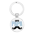 Брелок BTWGL Super Papa, выпуклый стеклянный кулон, Мужская серия на день матери, лучший подарок для папы
