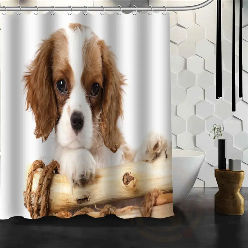 Поп-серия животный новый щенок - штора для душа с узором, индивидуально настраиваемая для ванной комнаты, тканевая, модная последняя для декора.