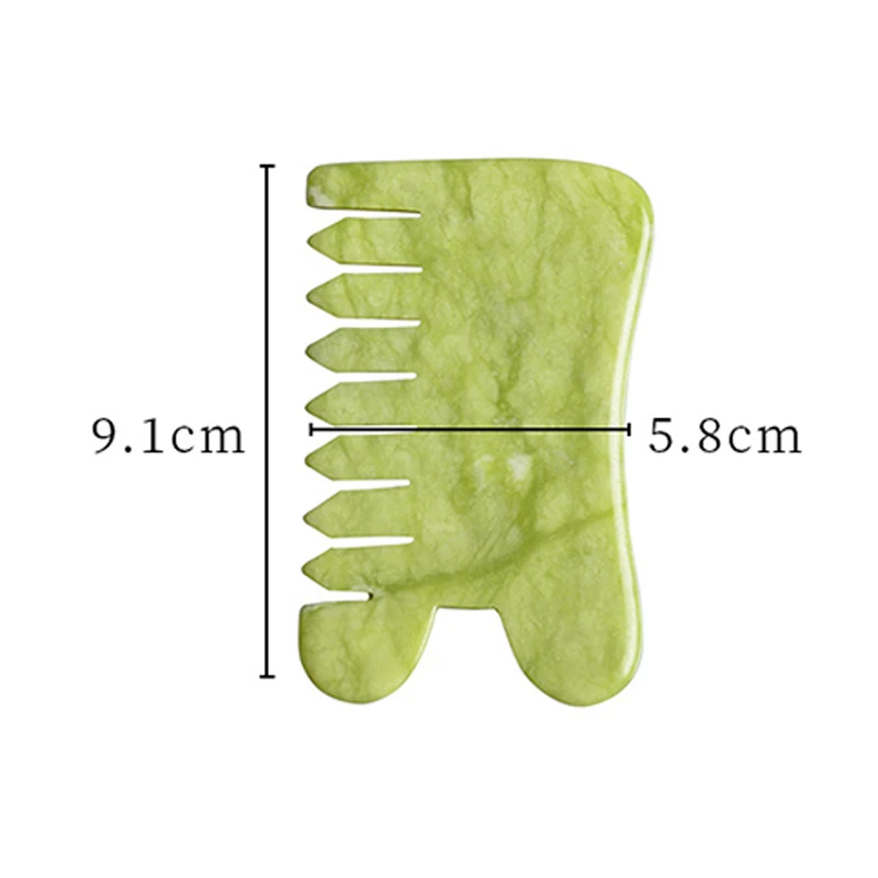 

Natural Jade Stone Comb Guasha Gua Sha Board Comb Shape Massage Hand Massager Relaxation Comb Health Care