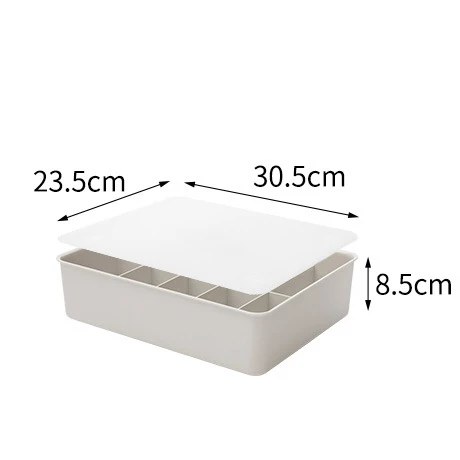 Gray 10 Grid Нижнее белье коробка с крышкой для хранения бытовой пластиковое нижнее белье Носки Бюстгальтер Органайзер Домашний шкаф Органайзер пыленепроницаемый - Цвет: Gray 10 Grid