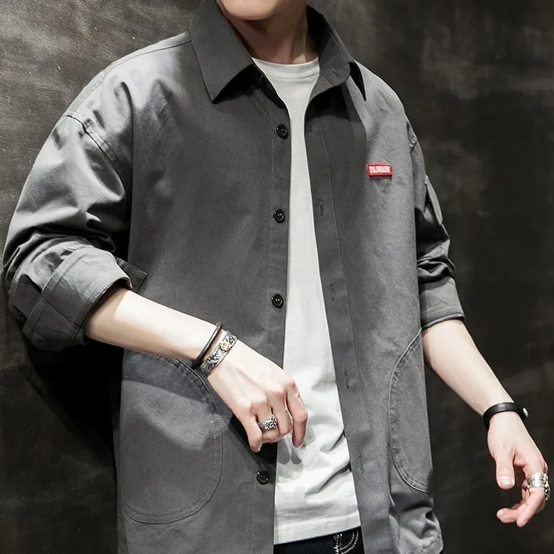 Новинка весны 2020 Брендовые мужские повседневные рубашки с длинным рукавом и