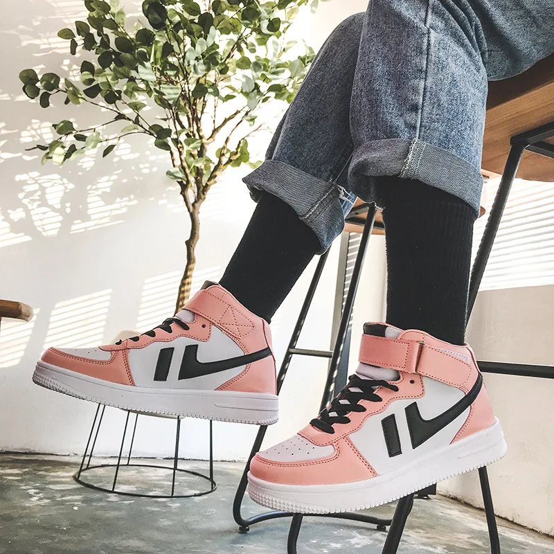 

Women's High-Top Sneakers 2021 New Spring Shoes Training Sports Lace Up Brand Women's Platform Casual Shoes Fashion Couple