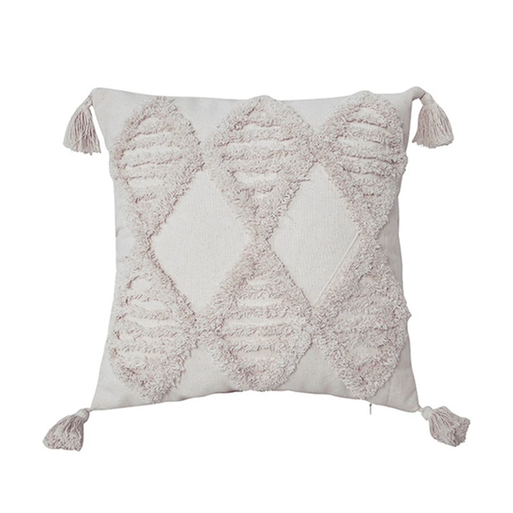 

Yingya Cushion Cover Bohemian Style Tassels Handmade Square Pillow Cover Throw Pillowcase Home Decor for Bed Room 45x 45cm/30x50