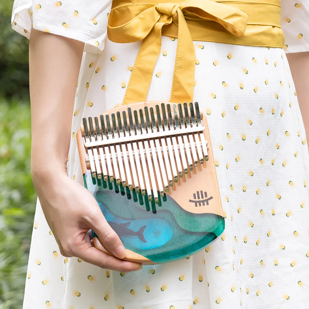 Kalimba 21 клавиша эпоксидная смола Calimba Деревянное пианино для большого пальца мини