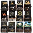 Музыкальная шкатулка в античном стиле с резным изображением парка Юрского периода, деревянная музыкальная шкатулка с ручным приводом, You Are Our Sunshine, музыкальная шкатулка, подарок на день рождения и Рождество