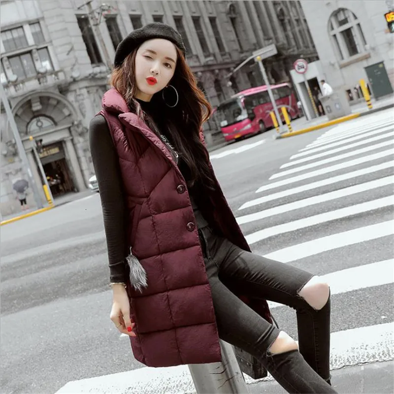 Women Winter Vest New Long Mouwlless Jacket Crack Down Cat Hot Female Plus Size CM588 |
