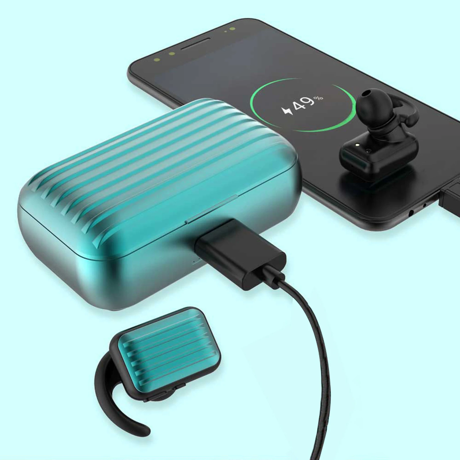 TWS Bluetooth Headset Touch With Mobile Power Earplugs Personality Creative Mini Suitcase Cute Gaming Wireless | Электроника
