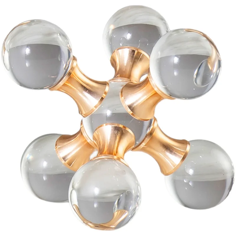 

TT Modern Simple TVCabinet Crystal Copper Molecule Ornaments Home Sample Room Living Room Entrance Bedside Table Soft Decoration