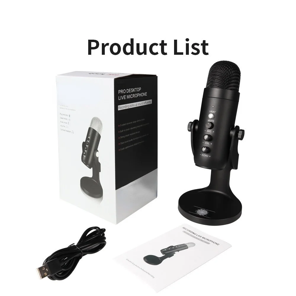 Конденсаторный микрофон G-MARK POP4 USB настольный ASMR Echo мониторинг в реальном времени