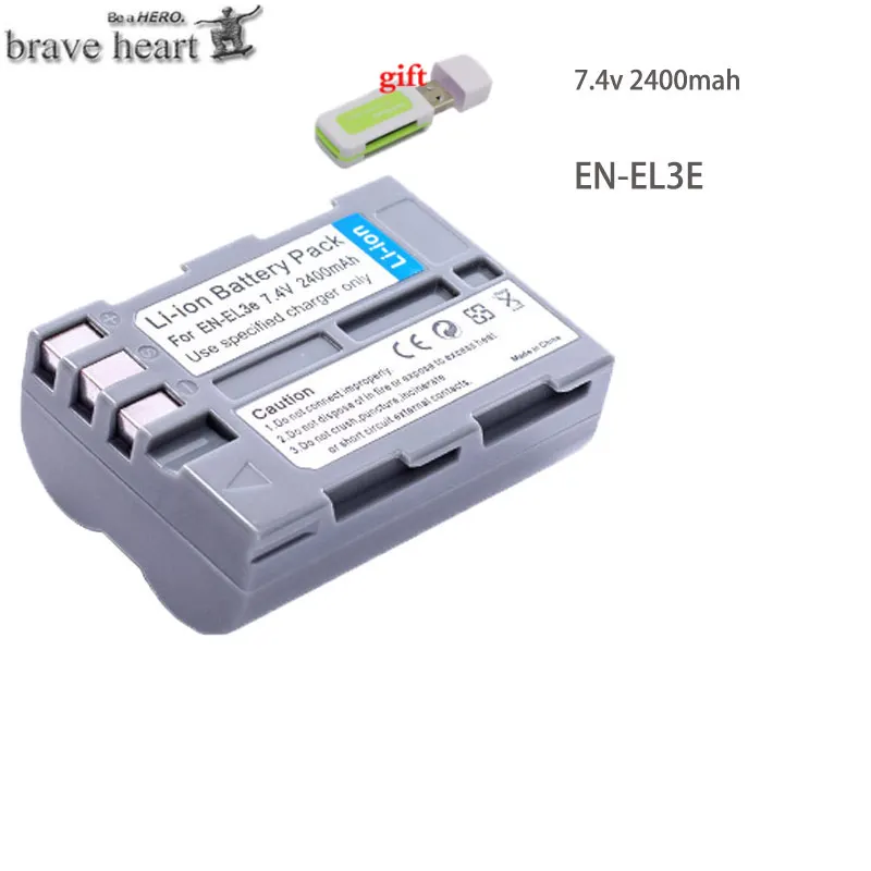 EN-EL3e RU EL3e ENEL3e 2400 мА/ч, Камера bateria Батареи AKKU+ ЖК-дисплей USB Зарядное устройство для Nikon D30 D50 D70 D70S D90 D80 D100 D200 D300