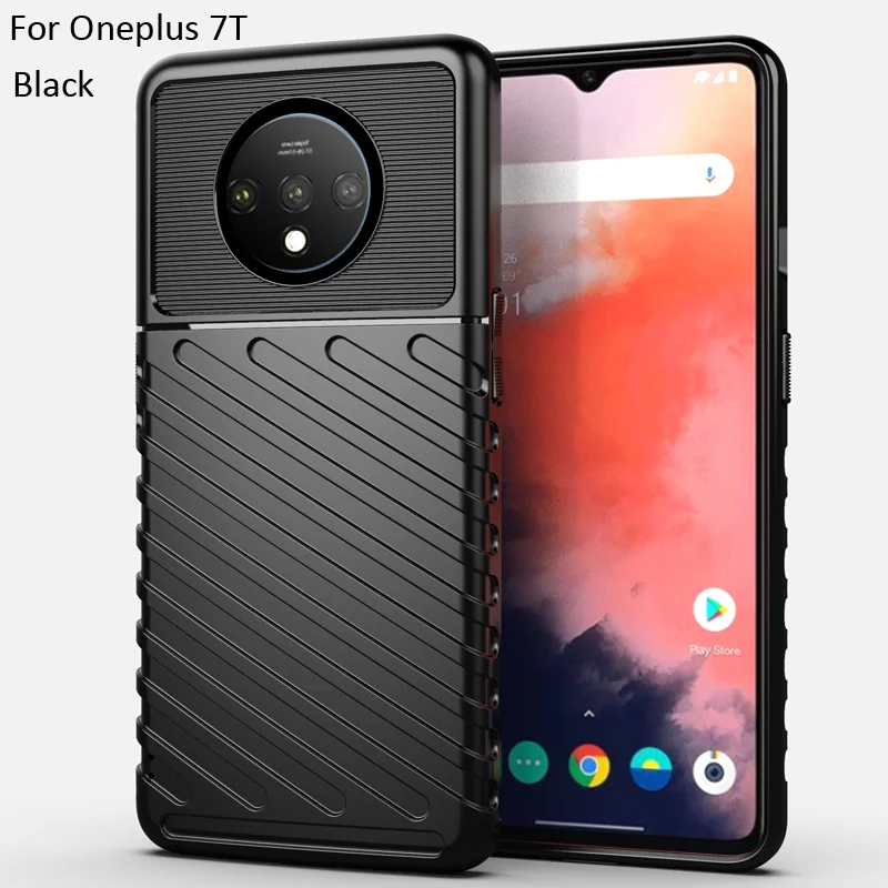 Black Прочный защитный чехол для Oneplus 7T Pro 7 6T защитный чехол с защитой от падения - Цвет: Black