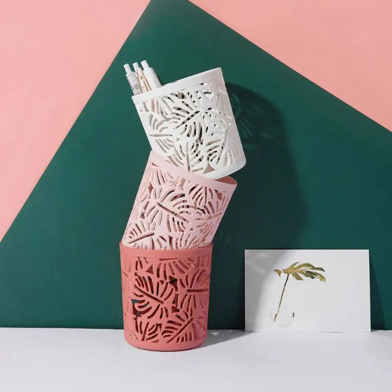 

Nordic Hollow Makeup Brush Pencil Pen Holder Cylinder Stationery Storage Organizer Container Office School Supplies