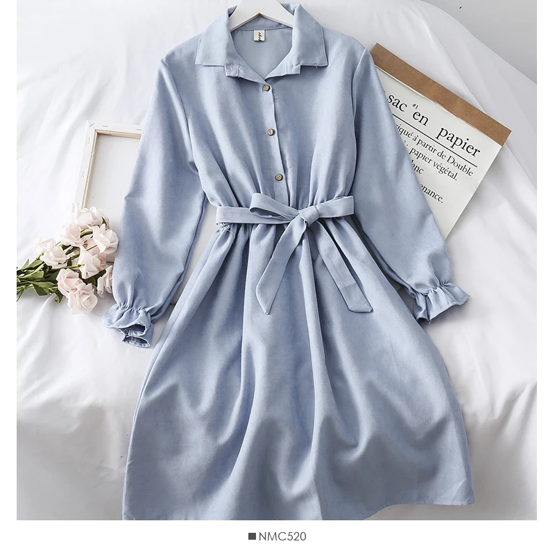 Зимнее шикарное платье трапециевидной формы свободное винтажное платье-рубашка