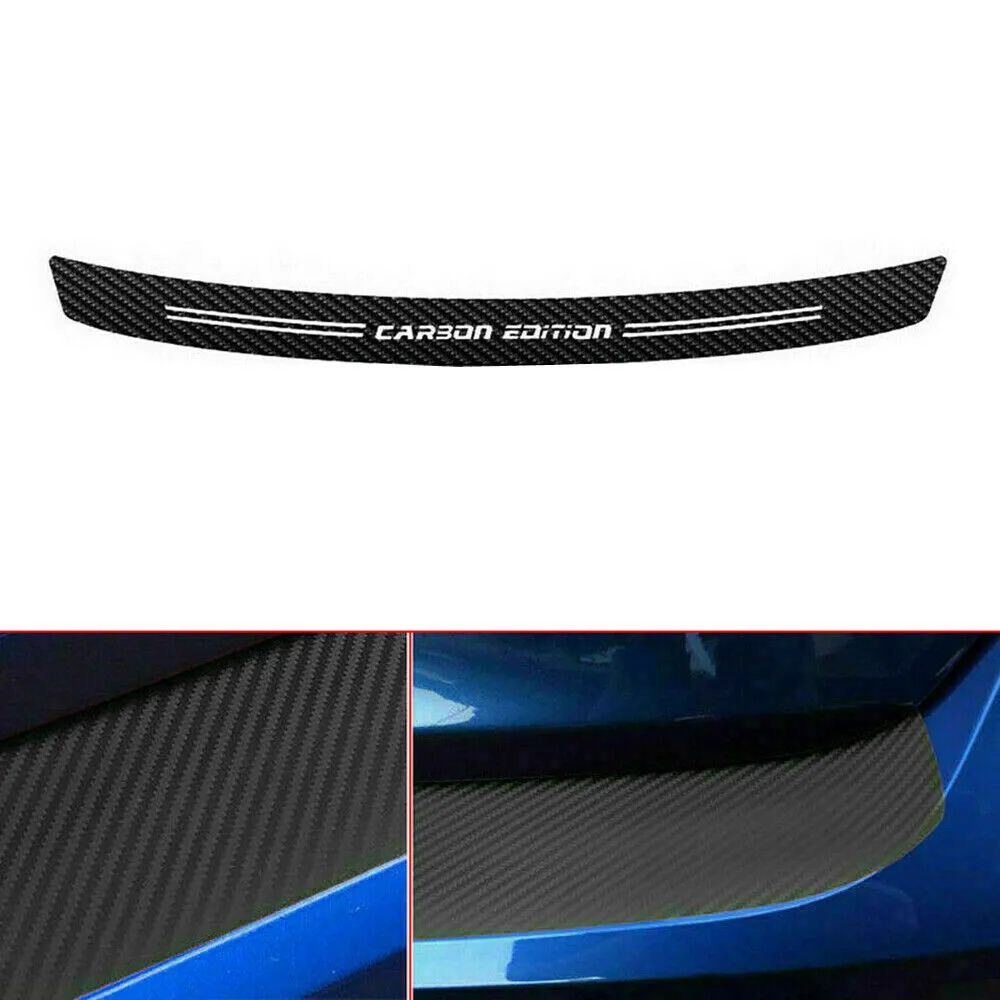 

1PC Rear Trunk Bumper Guard 4D Carbon Fiber Decal Sticker Trim Vinyl Durable Eye-catching