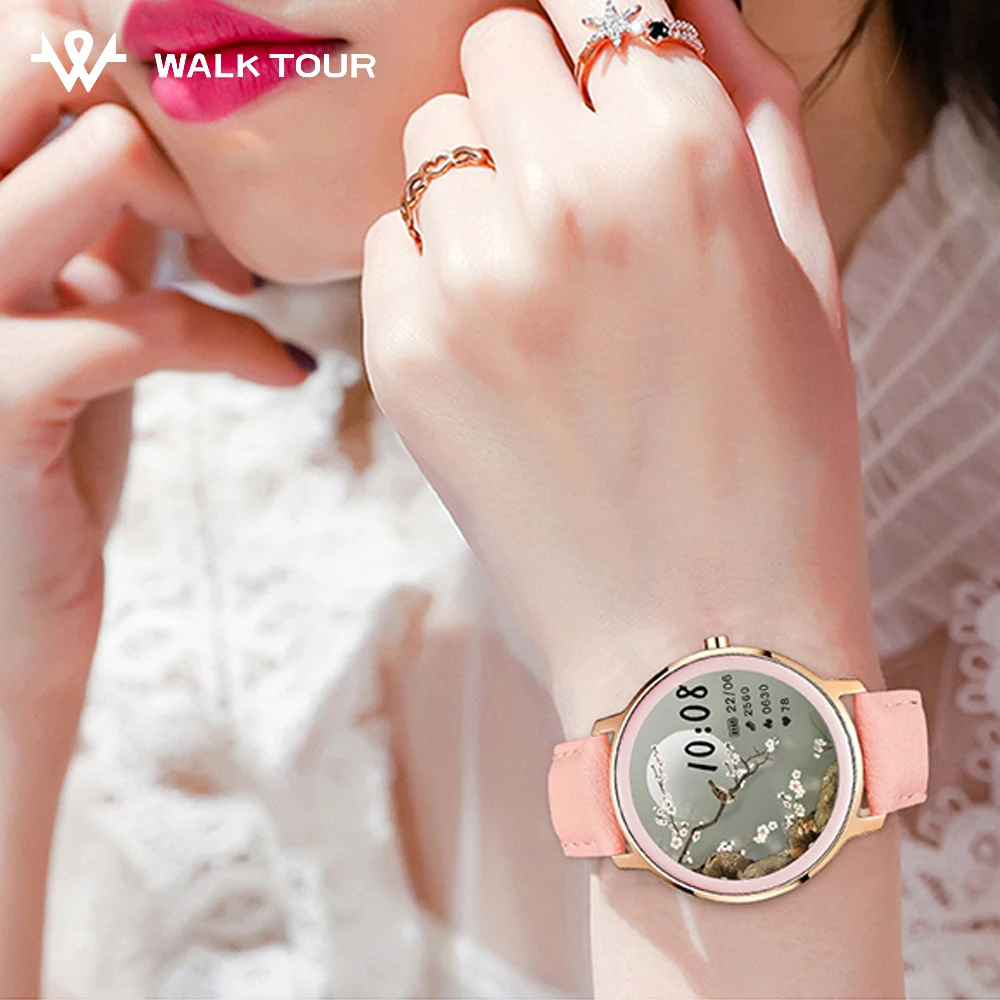 

Walktour R18 Classical Chinese style lady smart watch Ultra Thin 7.3mm Nordic 52832 Quality Gold Silver Metal Women Smartwatch