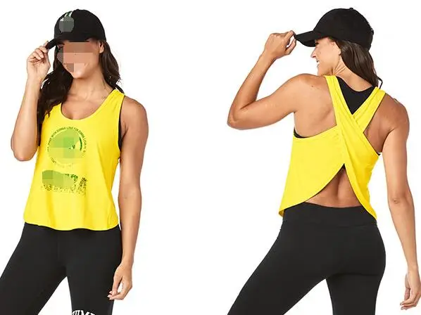 FIT FUNKY женская Трикотажная хлопковая одежда zum одежда для фитнеса футболка Топы модный жилет майка футболка с открытой спиной T1891