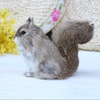 1pcsreal fur high simulation squirrelwedding party home gardon decorationeaster children toysphoto propsvalentines day gift