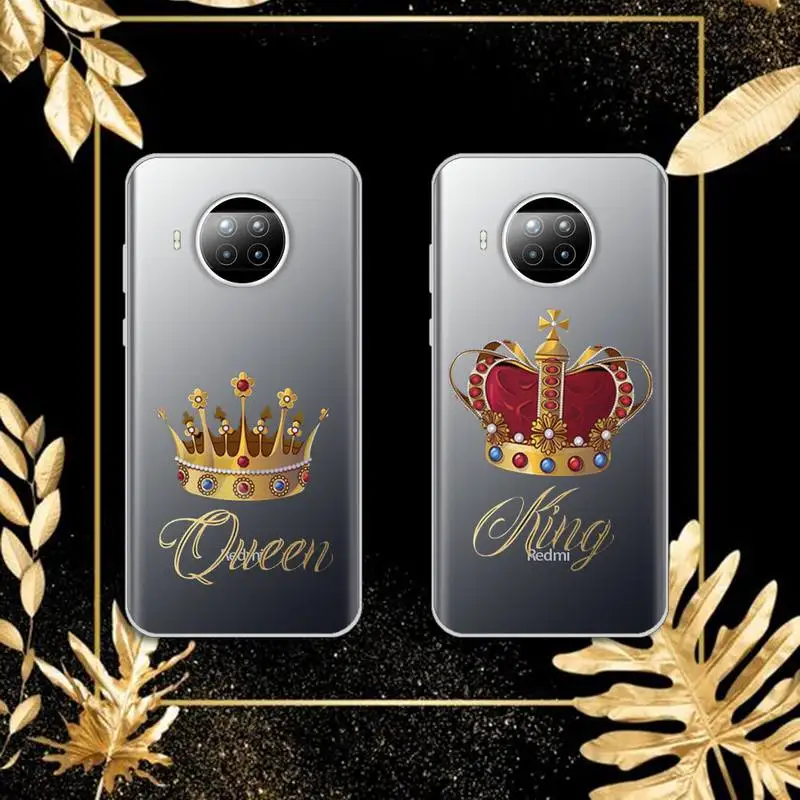 

Phone Case Transparent for Xiaomi mi Redmi note 10 t 8 9 pro lite 11 Samsung S 8 9 10 20 luxury Crown Princess king