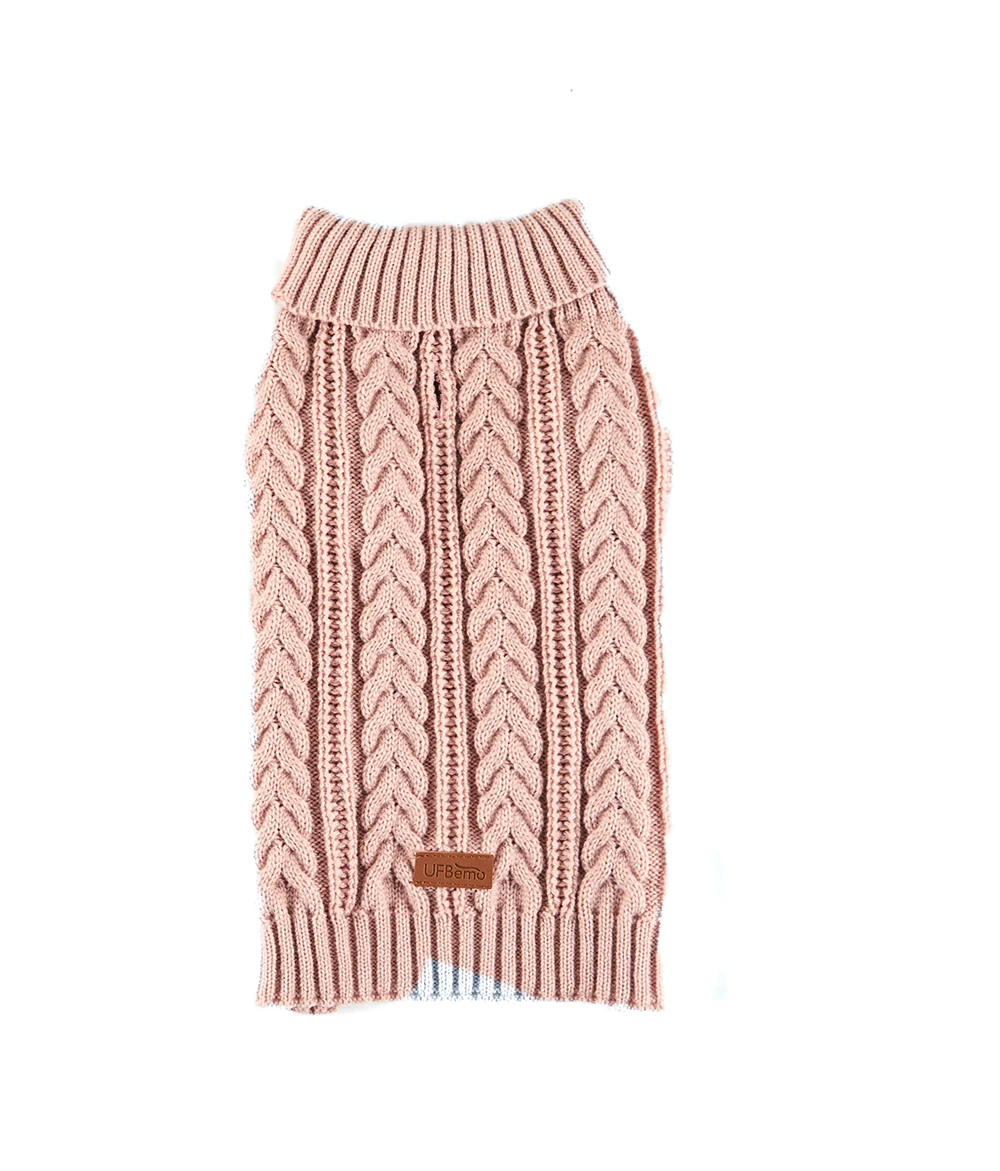 Pink UFBemo вязаный свитер для собак с косичками, Такса, кошки, тянет, одежда для детей, зимняя одежда для чихуахуа, маленьких и больших собак, теплая одежда - Цвет: Pink