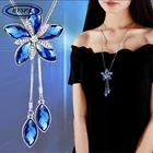 Женские ожерелья с подвеской BYSPT, ожерелье с цветком, женские длинные аксессуары