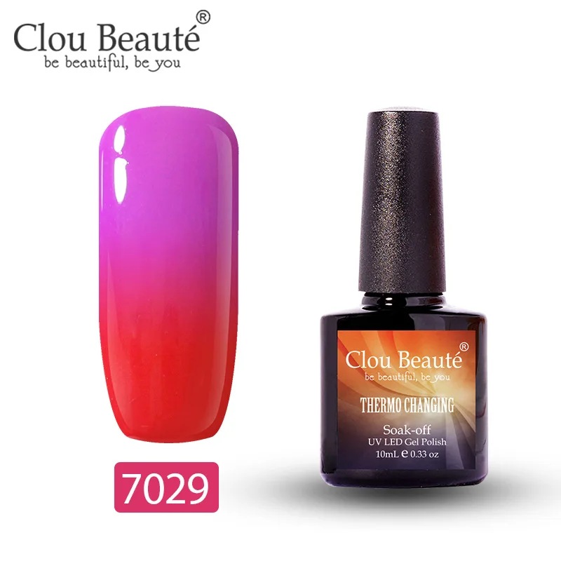 7029 Clou Beaute гель-лак, меняющий цвет в зависимости от температуры, гибридный УФ-лак для ногтей, стойкий, растворимый гель, 10 мл - Цвет: 7029