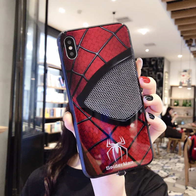 venom чехол из закаленного стекла для телефона для iPhone 6S 7 8PLUS XS MAX светодиодный роскошный стеклянный чехол для телефона