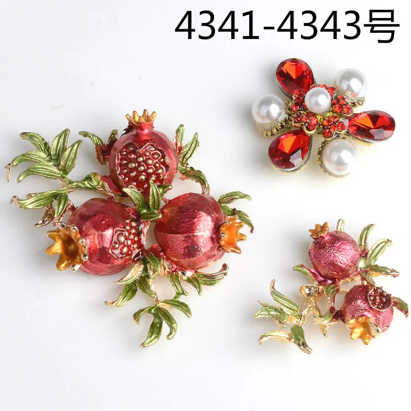 Enamel Oil Drop Pomegranate Flowers Charm Pendant 10pc Gold/silver Color Zinc Alloy Vintage Metal Food & Beverages