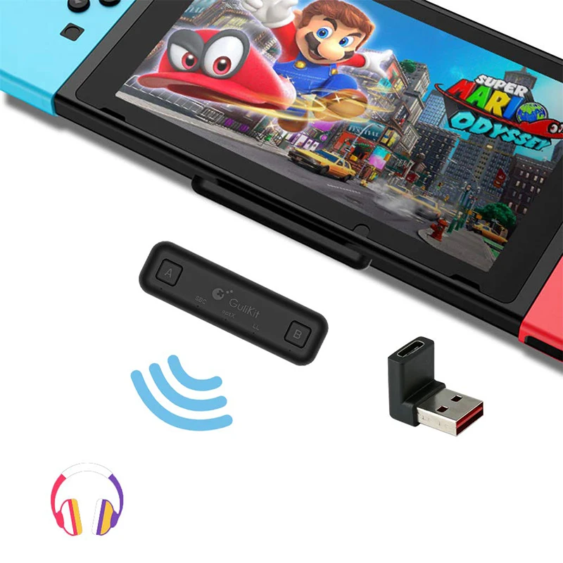 Беспроводной аудиоадаптер GuliKit NS07 Route Air Bluetooth передатчик Type-C для Nintendo Switch/Switch