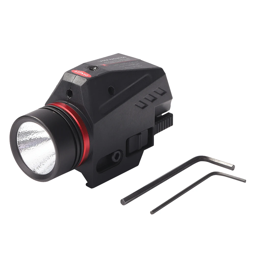 

Tactical Weapon LED Gun Light Flashlight Red Dot Laser Sight Military Airsoft Pistol Under-Hanging Torch for 20mm Rail Pistol