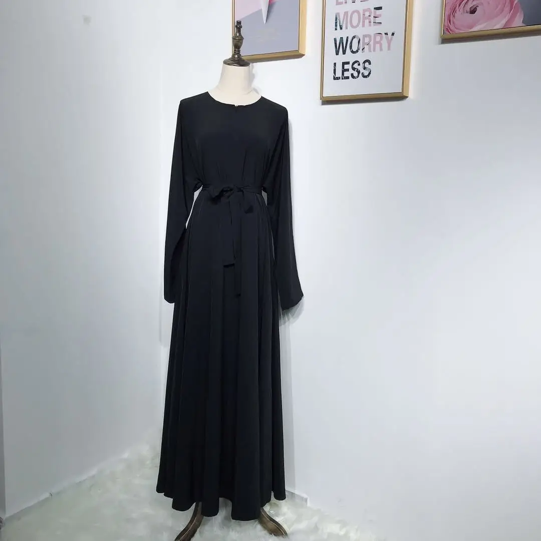 2019 Abaya Дубай модное однотонное классическое мусульманское простое платье для