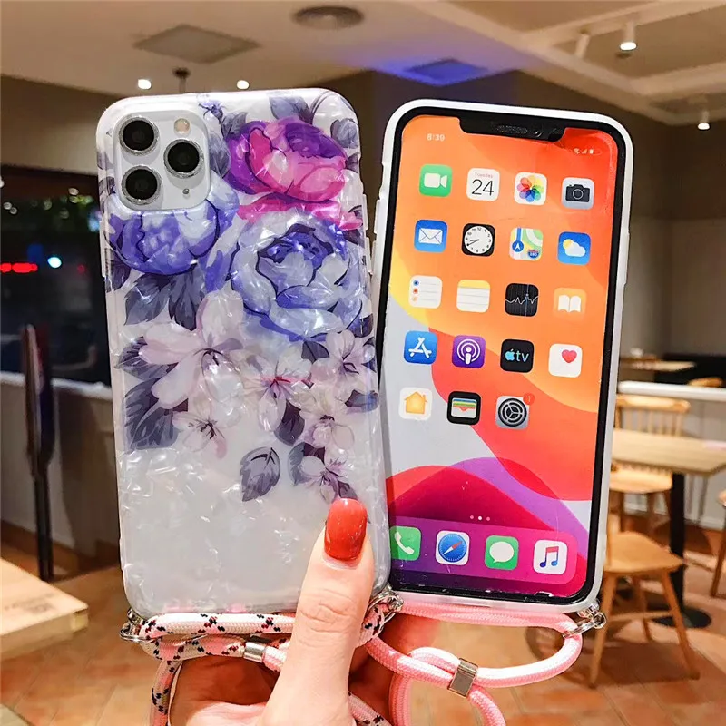 Подходит foriPhone11pro мобильный телефон натуральная основа цветок кластера мягкое