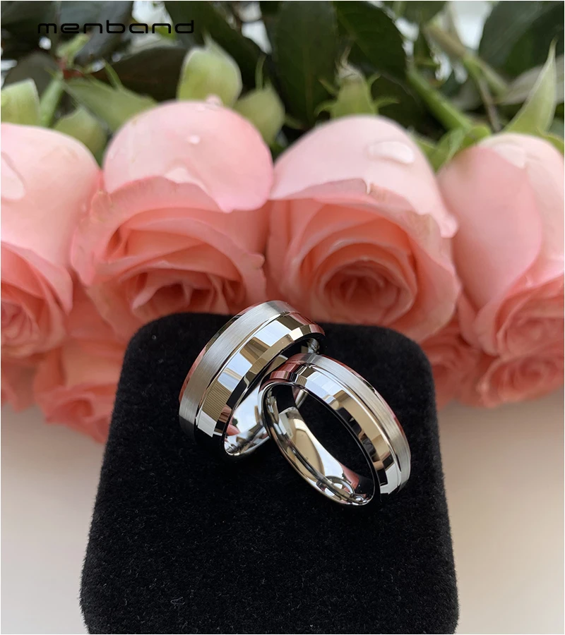 Классическое кольцо для мужчин и женщин мужское из карбида вольфрама со