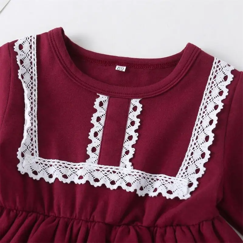 

Toddler Infant Baby Girl Lace Dress Clothes Sweet Kids Long Petal Sleeve Layers Ruffle Party Dresses