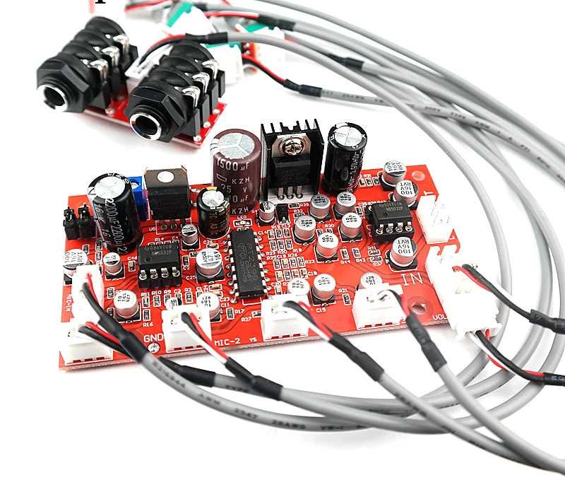 

PT2399 microphone reverberation amplifier board dynamic coil. Electret microphone head universal. With NE5532 preamplifier board