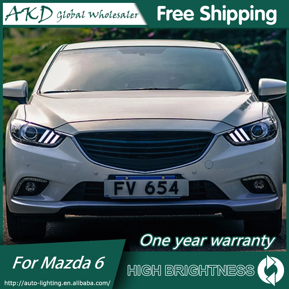 AKD автомобильный Стайлинг для Mazda 6 фары azda6 Atenza светодиодный фонарь Mustan дизайн DRL Bi Xenon объектив Высокий Низкий луч парковка