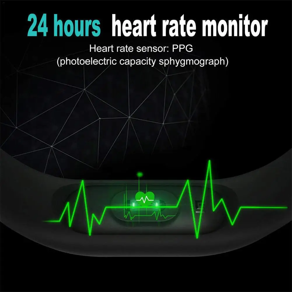 M2 Color Screen Smart Bracelet Fitness Tracker Step Counter Heart Rate Blood Pressure Information Push Waterproof Band | Электроника