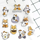Креативная трендовая брошь в виде милых кошек и листьев живота, брошь на булавке для джинсовой сумки, подарок для друзей, мужская и женская модная бижутерия, украшение для одежды