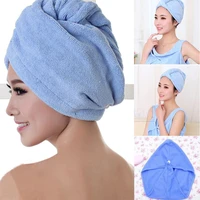 girls hair drying hat quick drying lady bath towel hat bath hat microfiber solid towel cap super absorption turban hair bathing