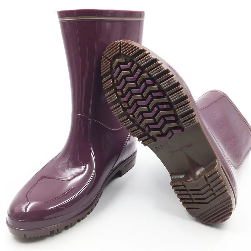 Сапоги Aleafalling женские резиновые изысканные однотонные водонепроницаемые до