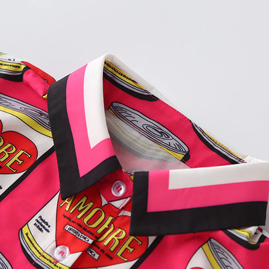 Женская однобортная блузка OL новая модная фуксия с отложным воротником и